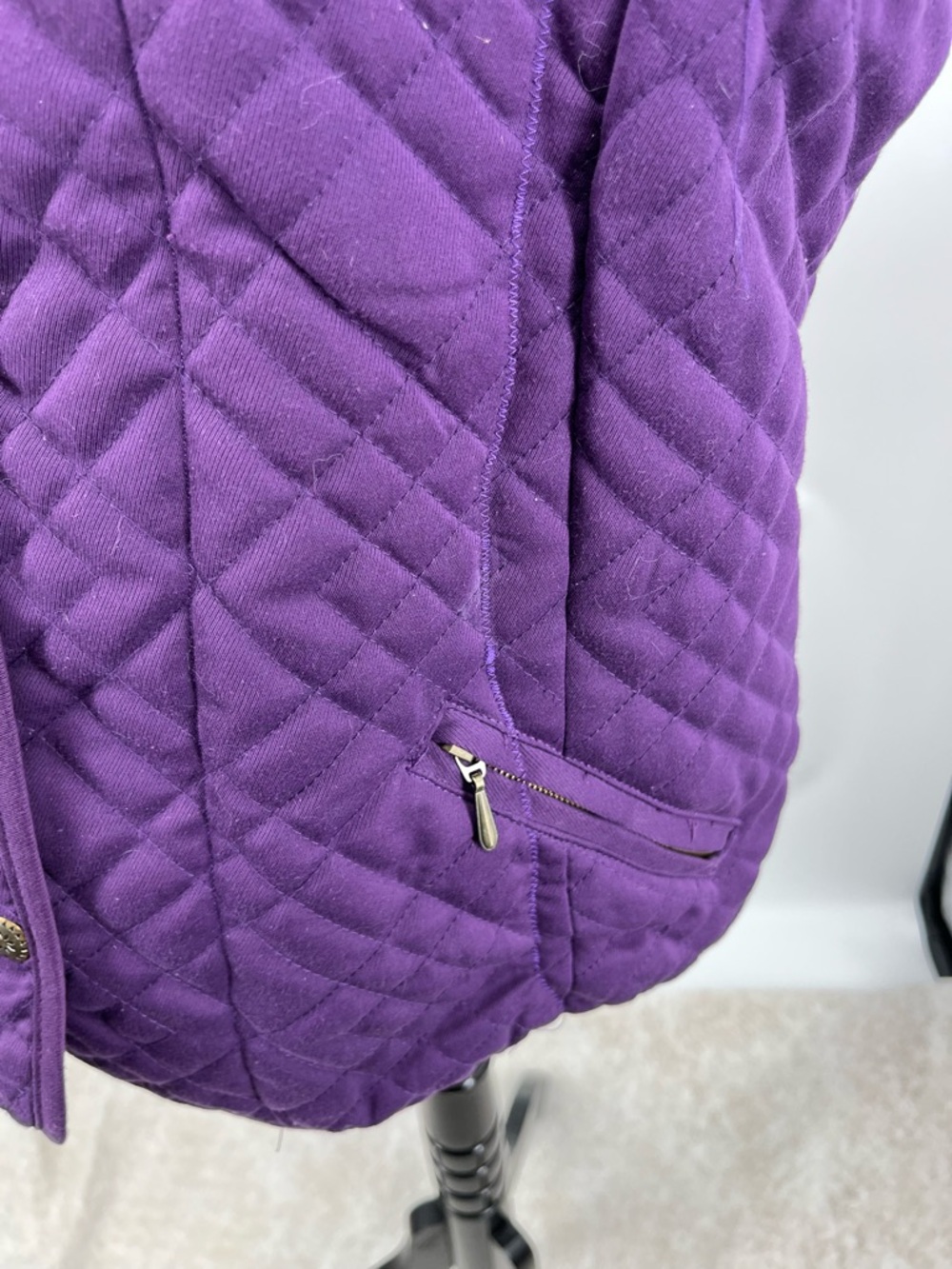 Alfred Dunner Purple Quilted Vest in Purple sz 14 - Picture 6 of 10